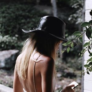 Lack Of Color Black Leather Rancho Hat